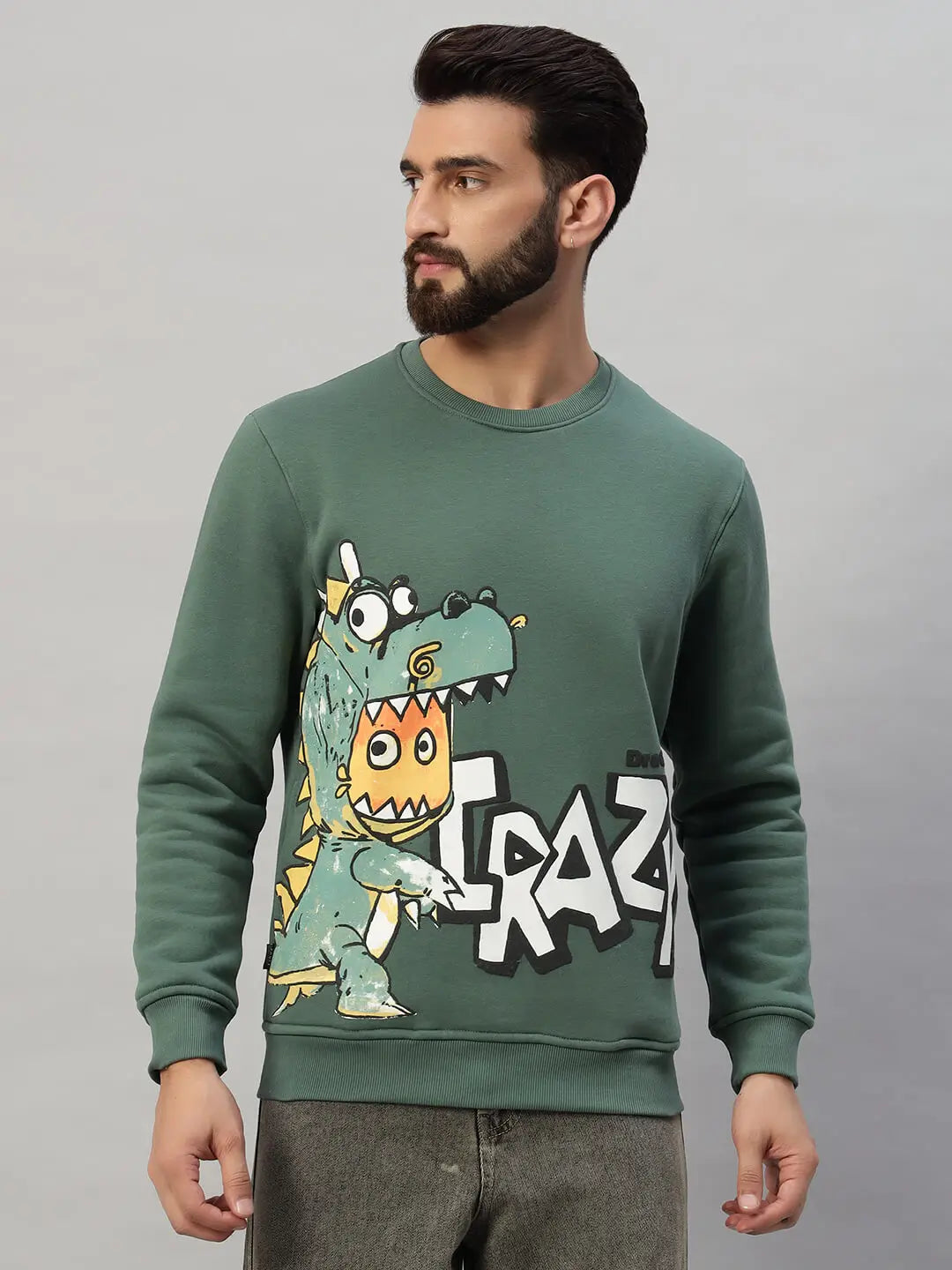 Printed Round Neck Sweatshirt [A-3841]