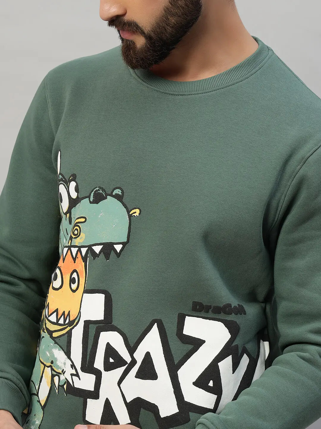 Printed Round Neck Sweatshirt [A-3841]