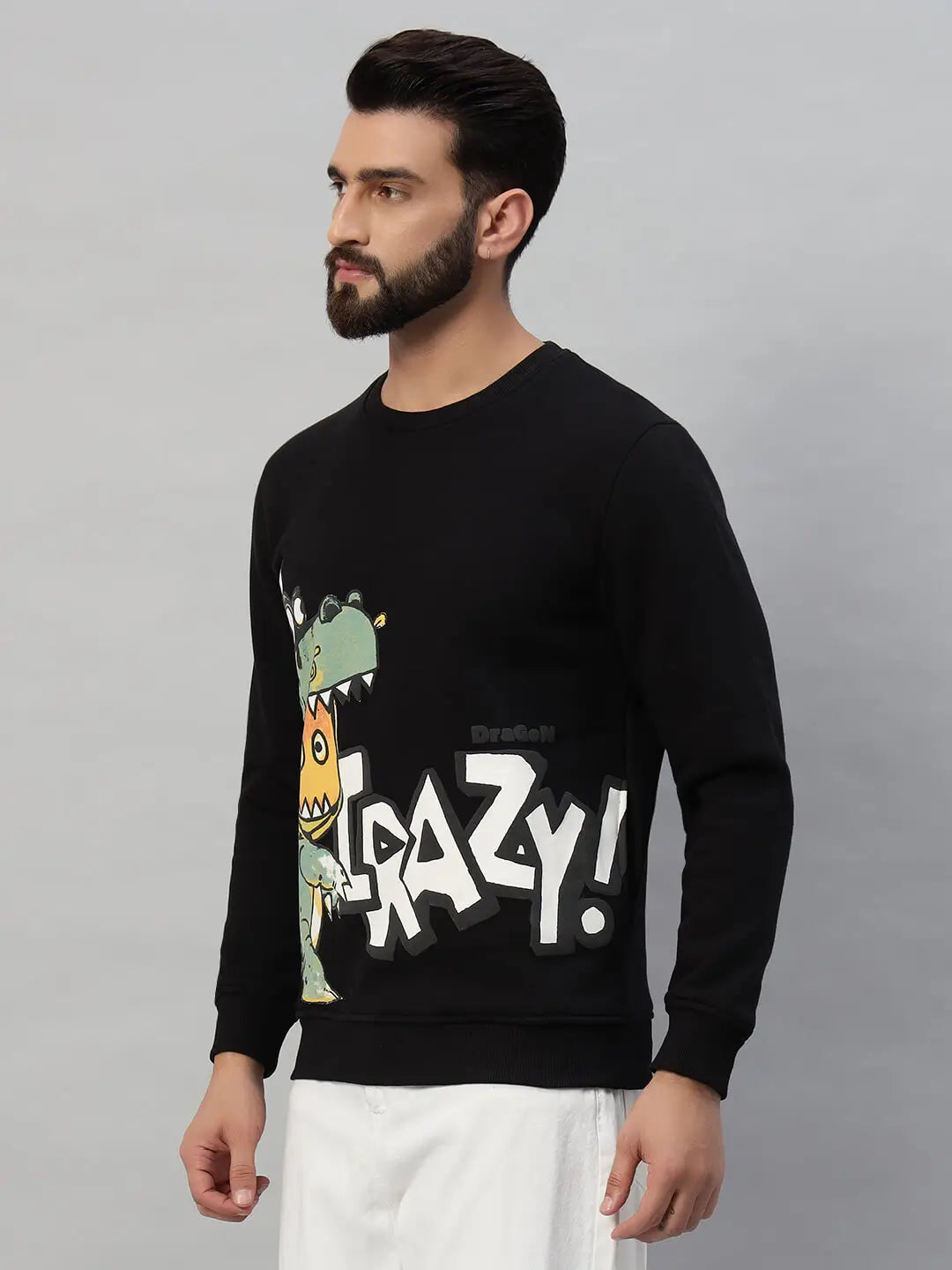 Printed Round Neck Sweatshirt [A-3841]