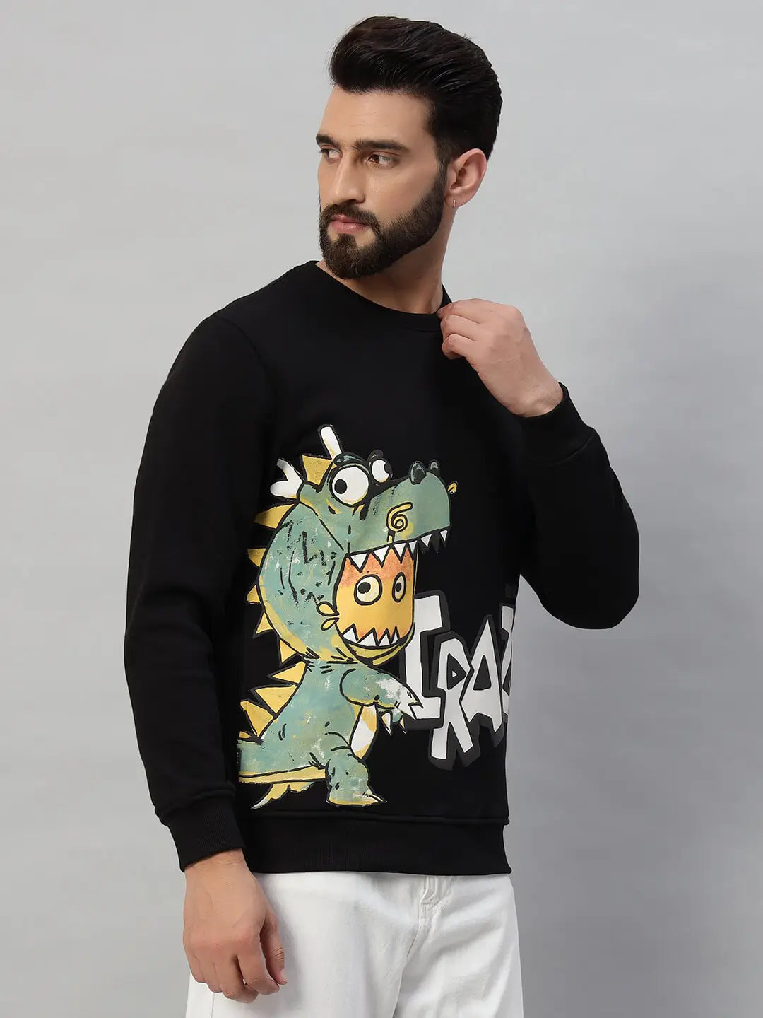 Printed Round Neck Sweatshirt [A-3841]