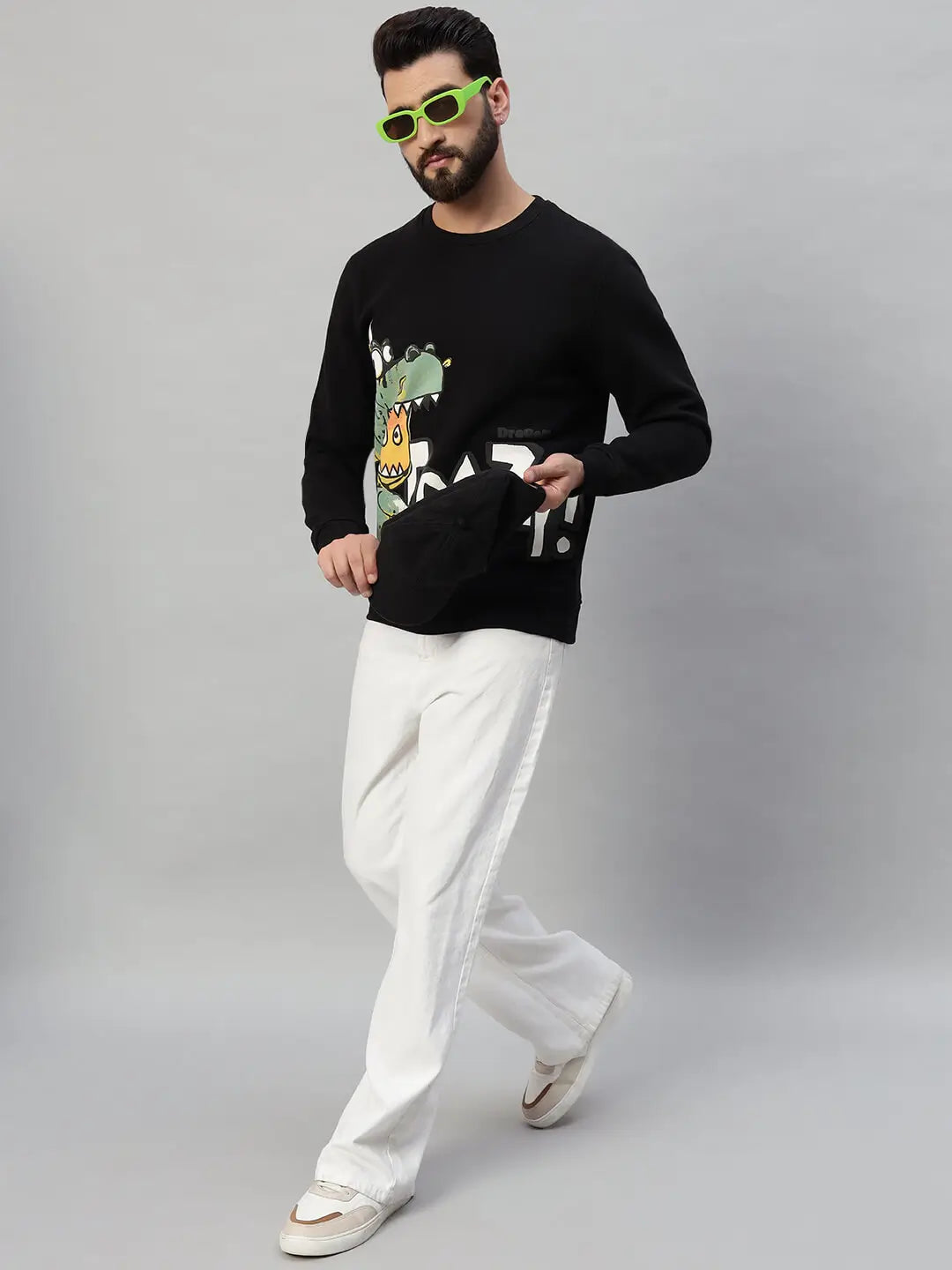 Printed Round Neck Sweatshirt [A-3841]
