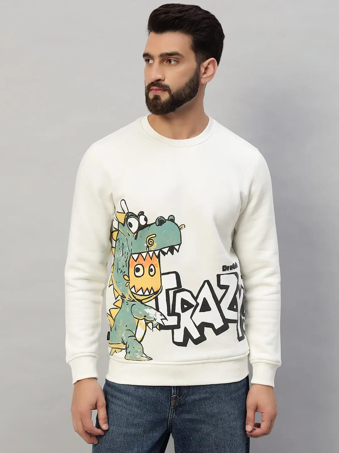 Printed Round Neck Sweatshirt [A-3841]