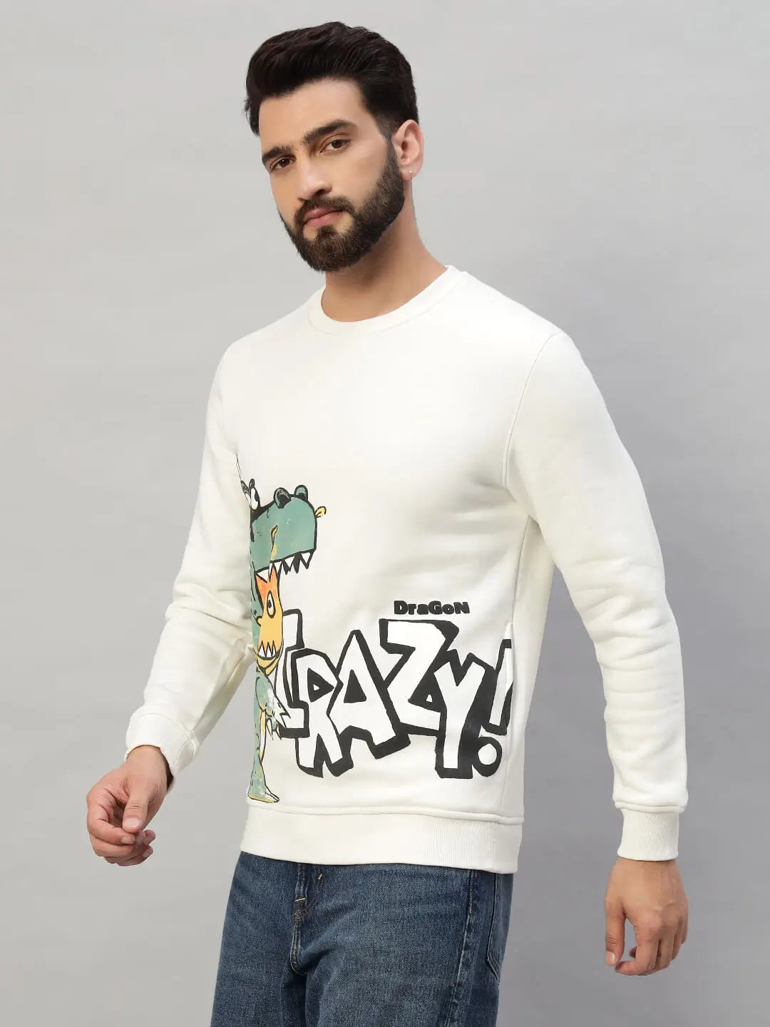 Printed Round Neck Sweatshirt [A-3841]