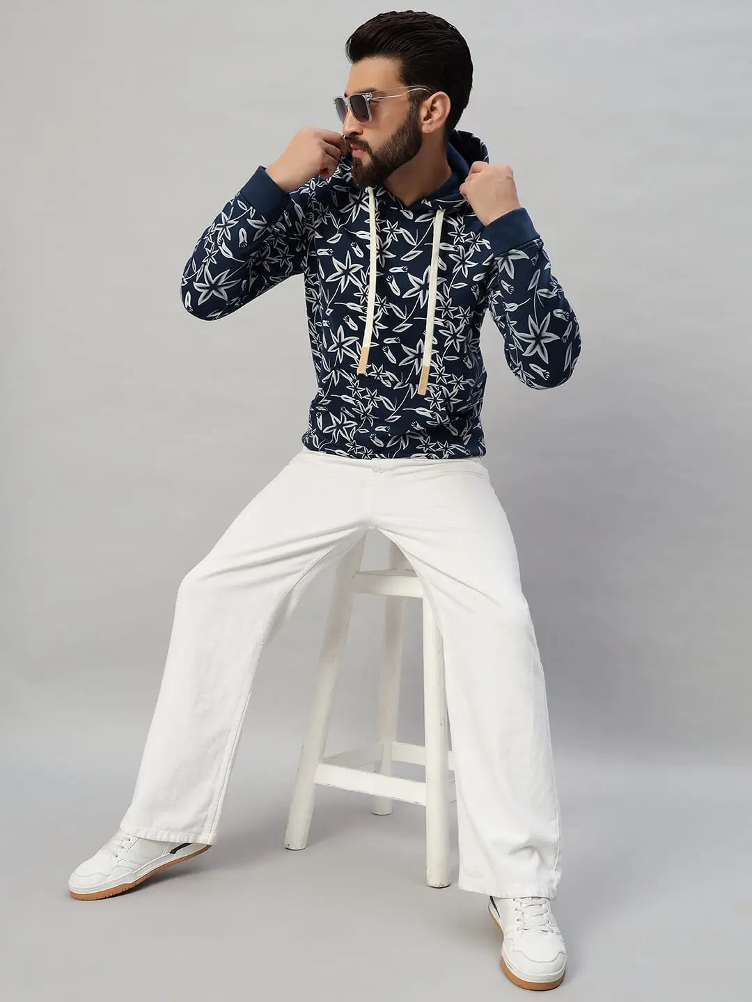 Hooded Printed Sweatshirt [B-4059]