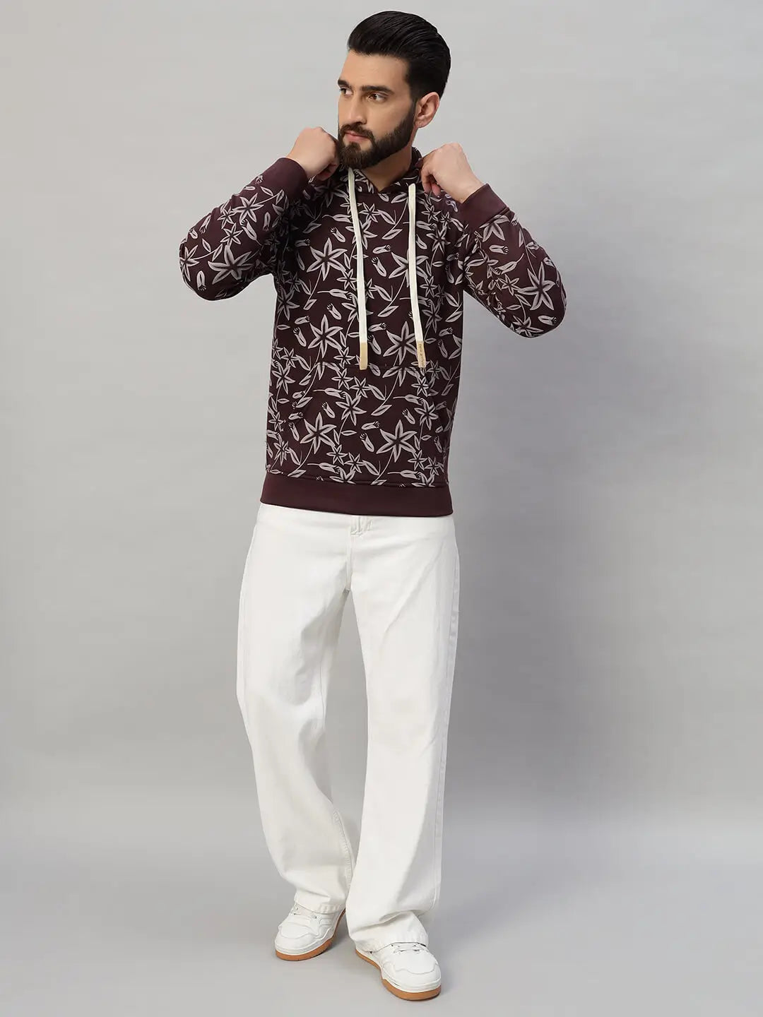Hooded Printed Sweatshirt [B-4059]