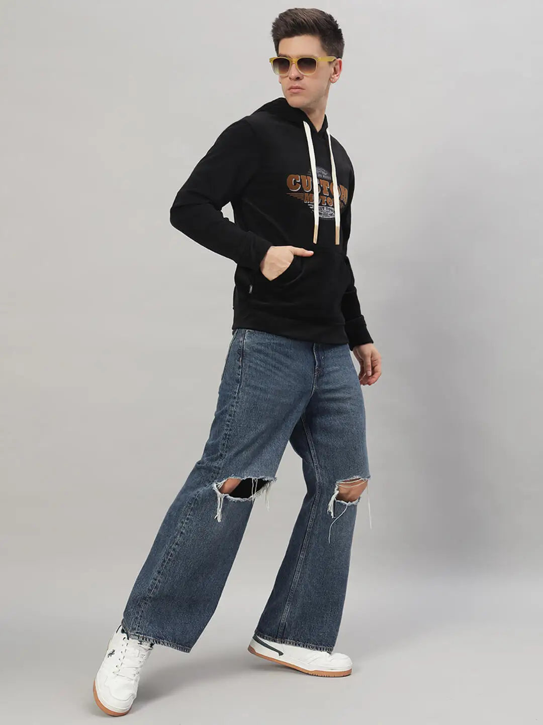 Hooded Printed Sweatshirt [F-3819]