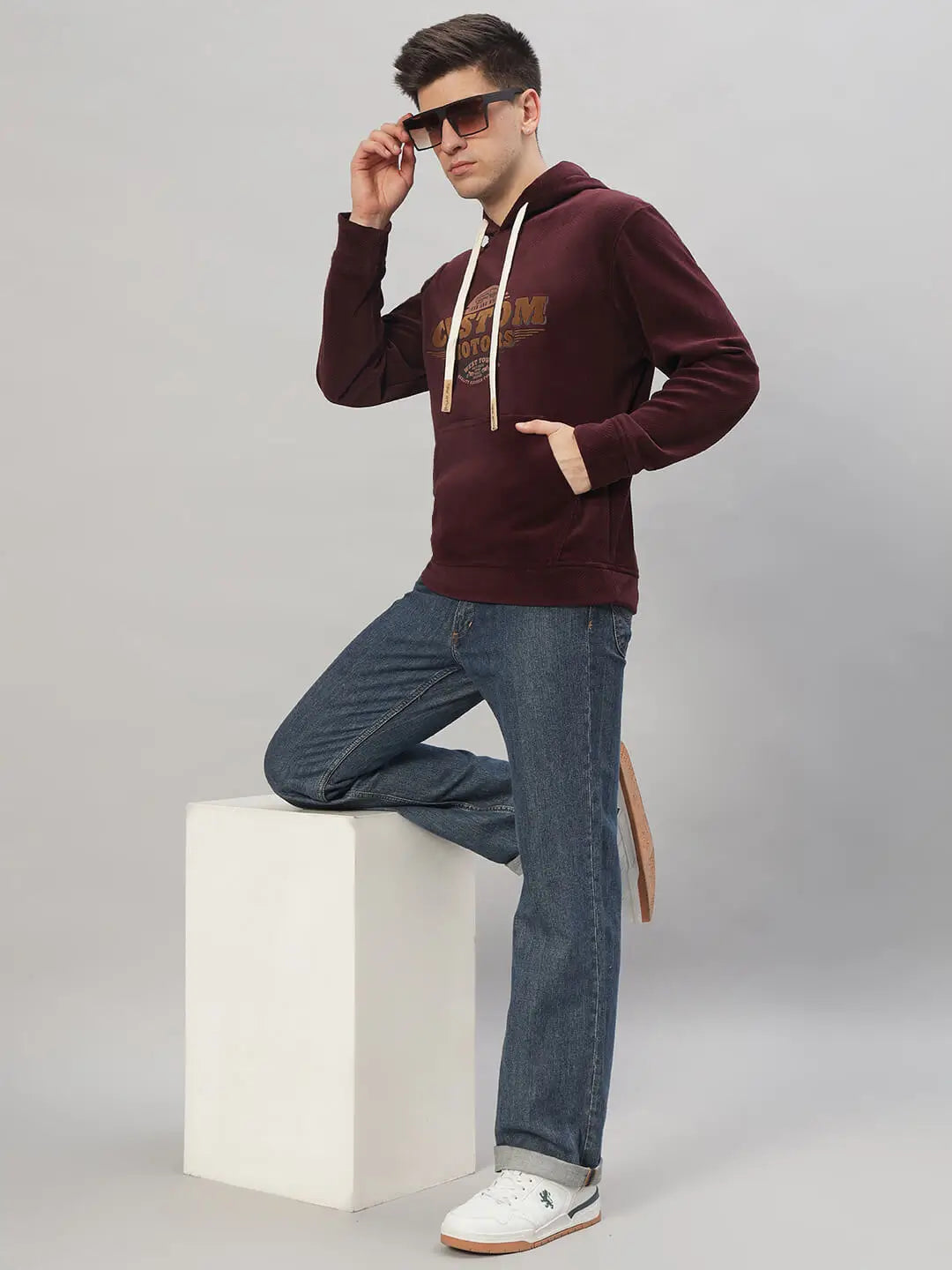 Hooded Printed Sweatshirt [F-3819]