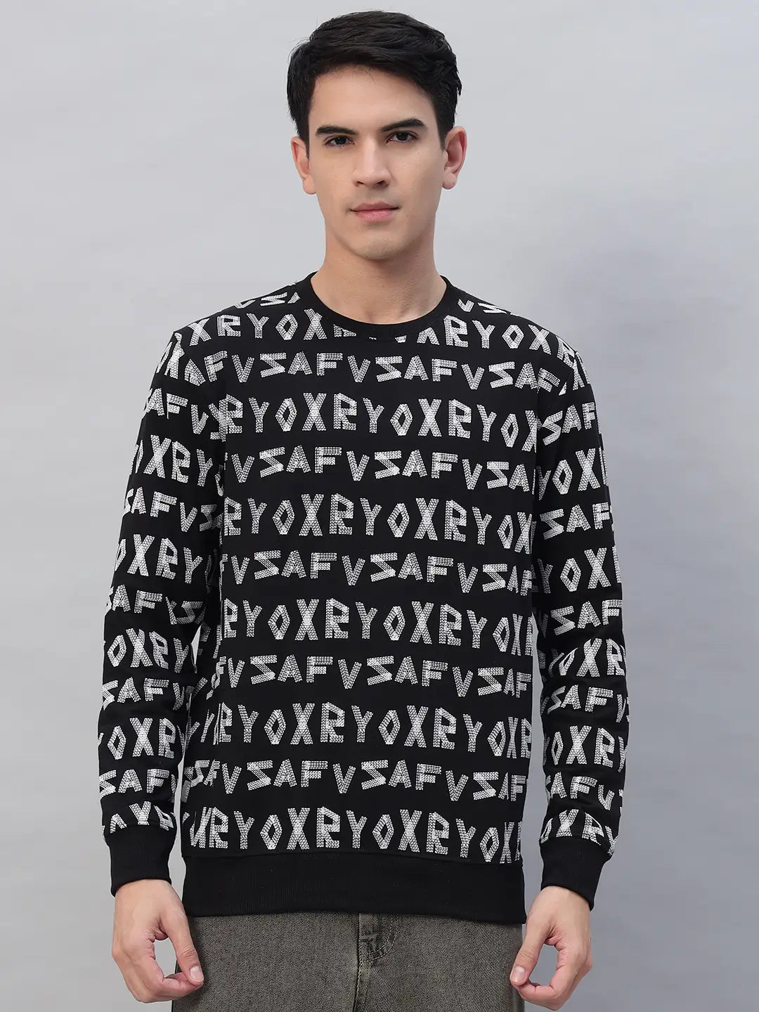 Printed Round Neck Sweatshirt [PW-J-4332]