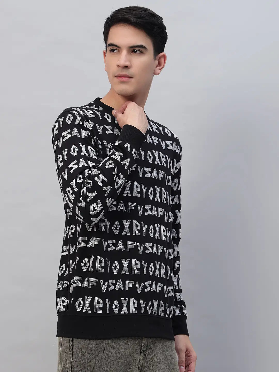 Printed Round Neck Sweatshirt [PW-J-4332]