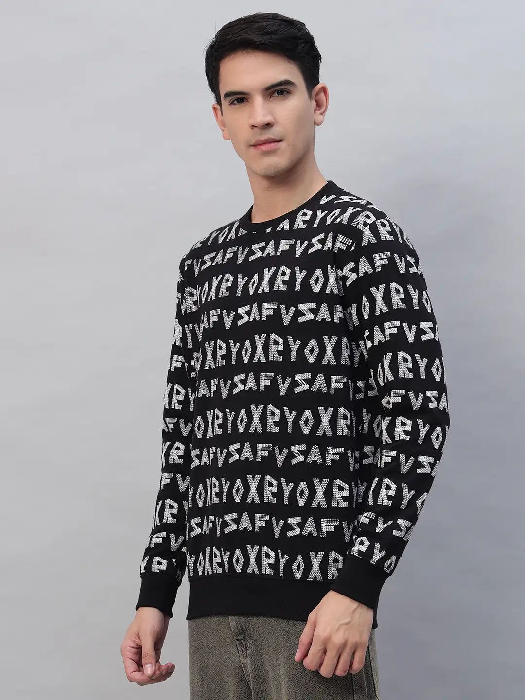 Printed Round Neck Sweatshirt [PW-J-4332]