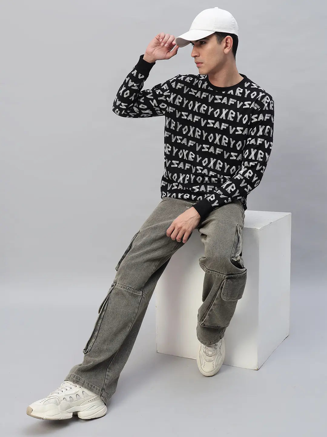 Printed Round Neck Sweatshirt [PW-J-4332]