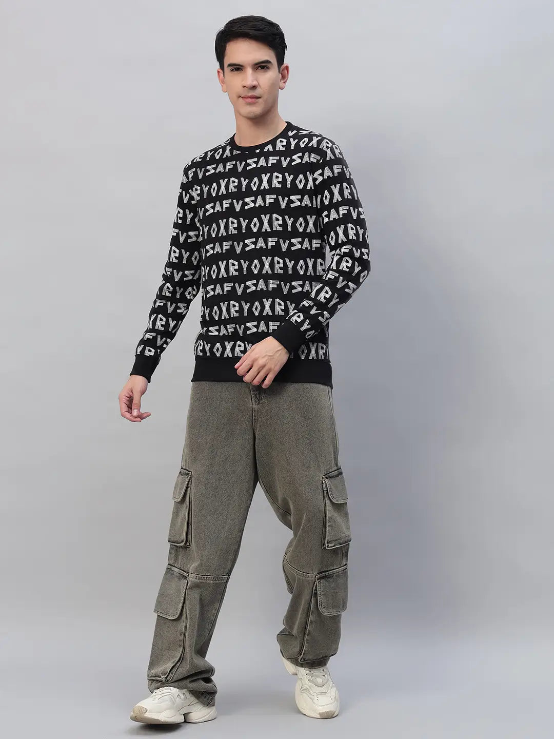Printed Round Neck Sweatshirt [PW-J-4332]