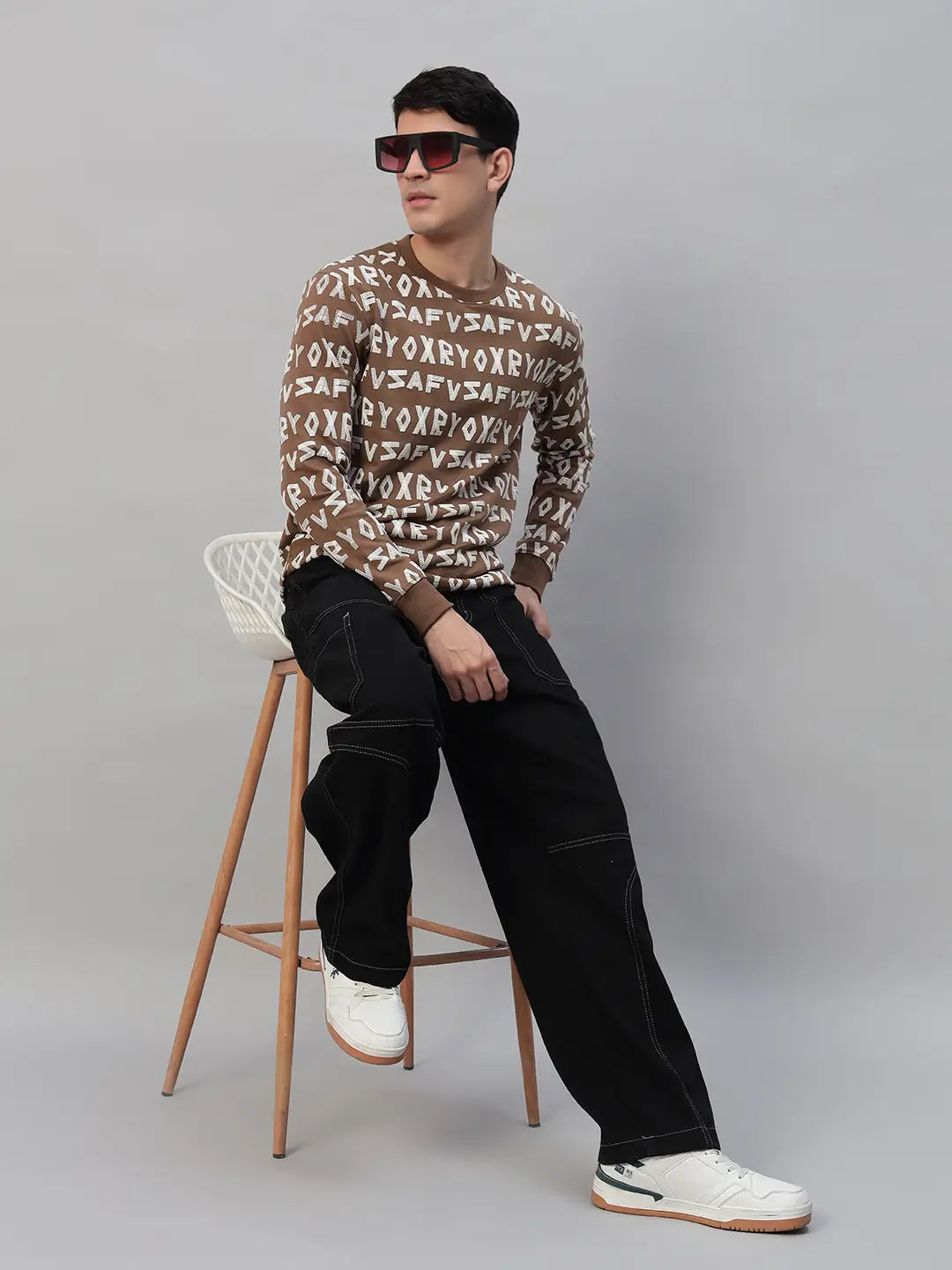 Printed Round Neck Sweatshirt [PW-J-4332]