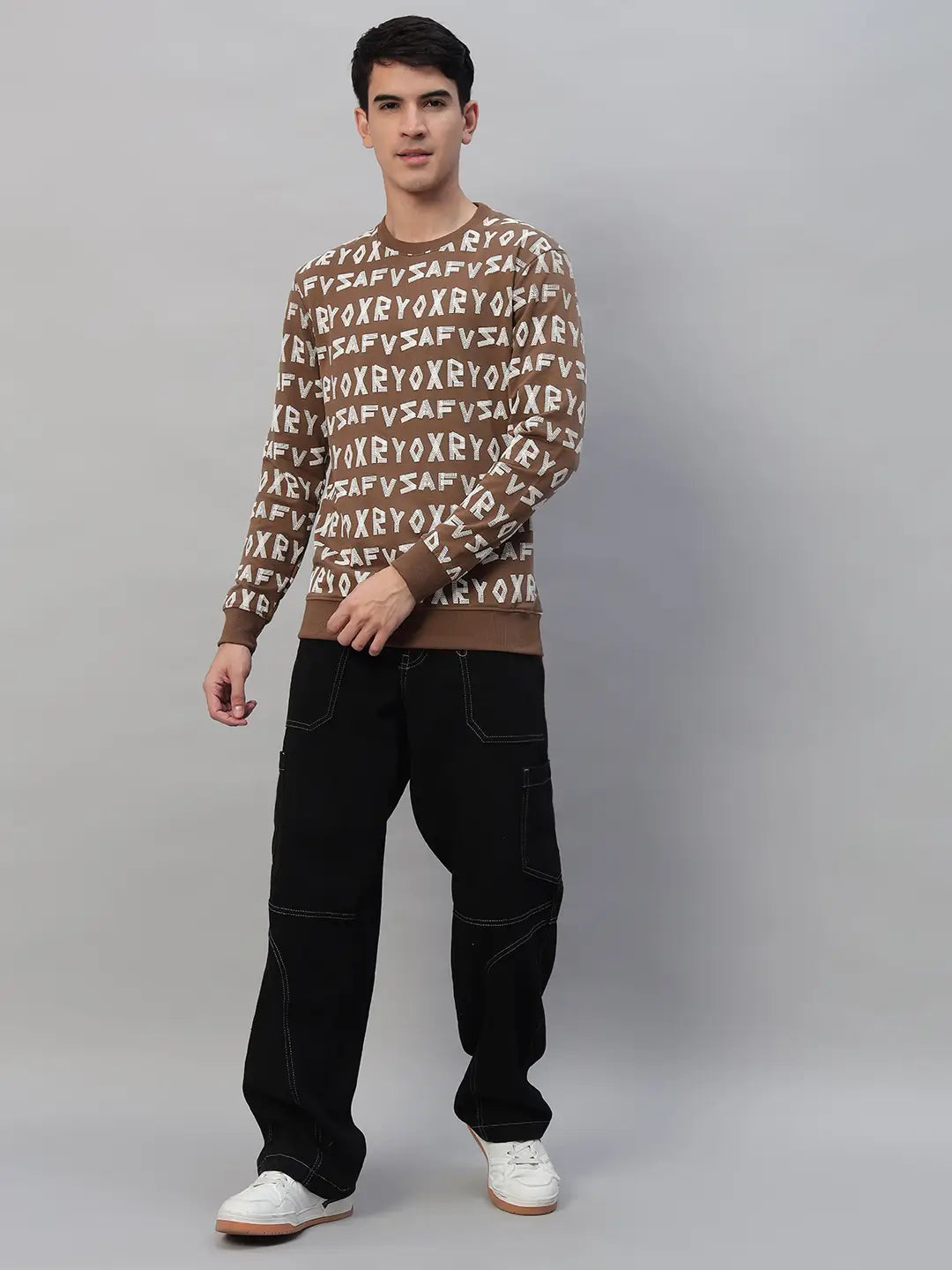 Printed Round Neck Sweatshirt [PW-J-4332]