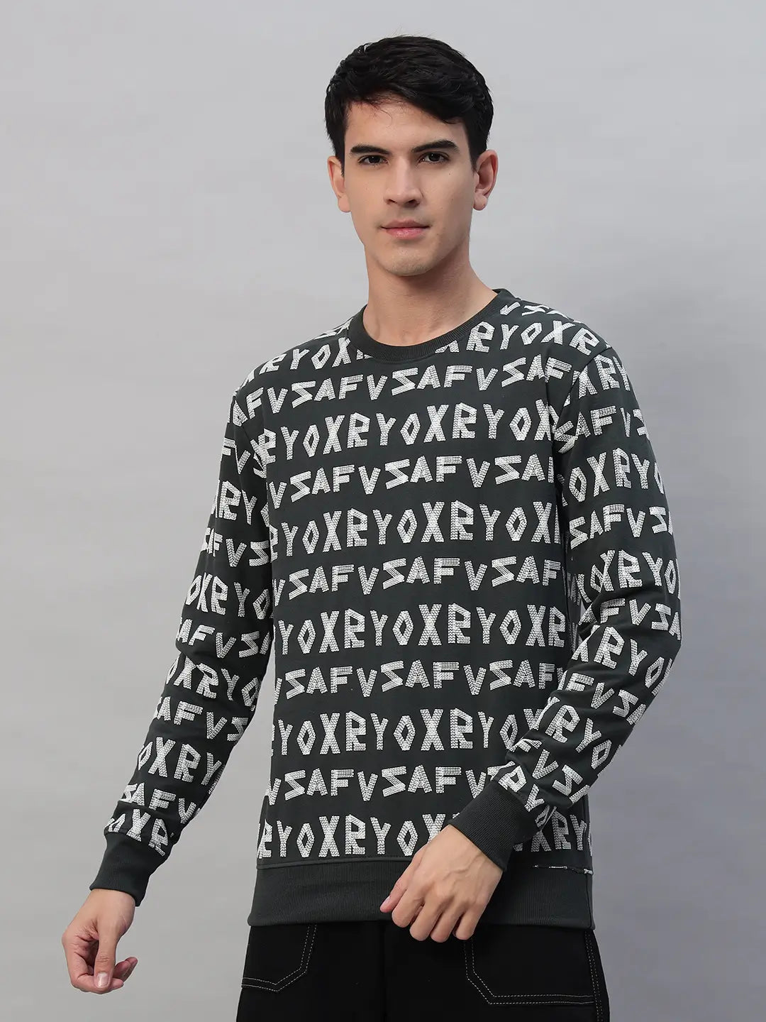 Printed Round Neck Sweatshirt [PW-J-4332]