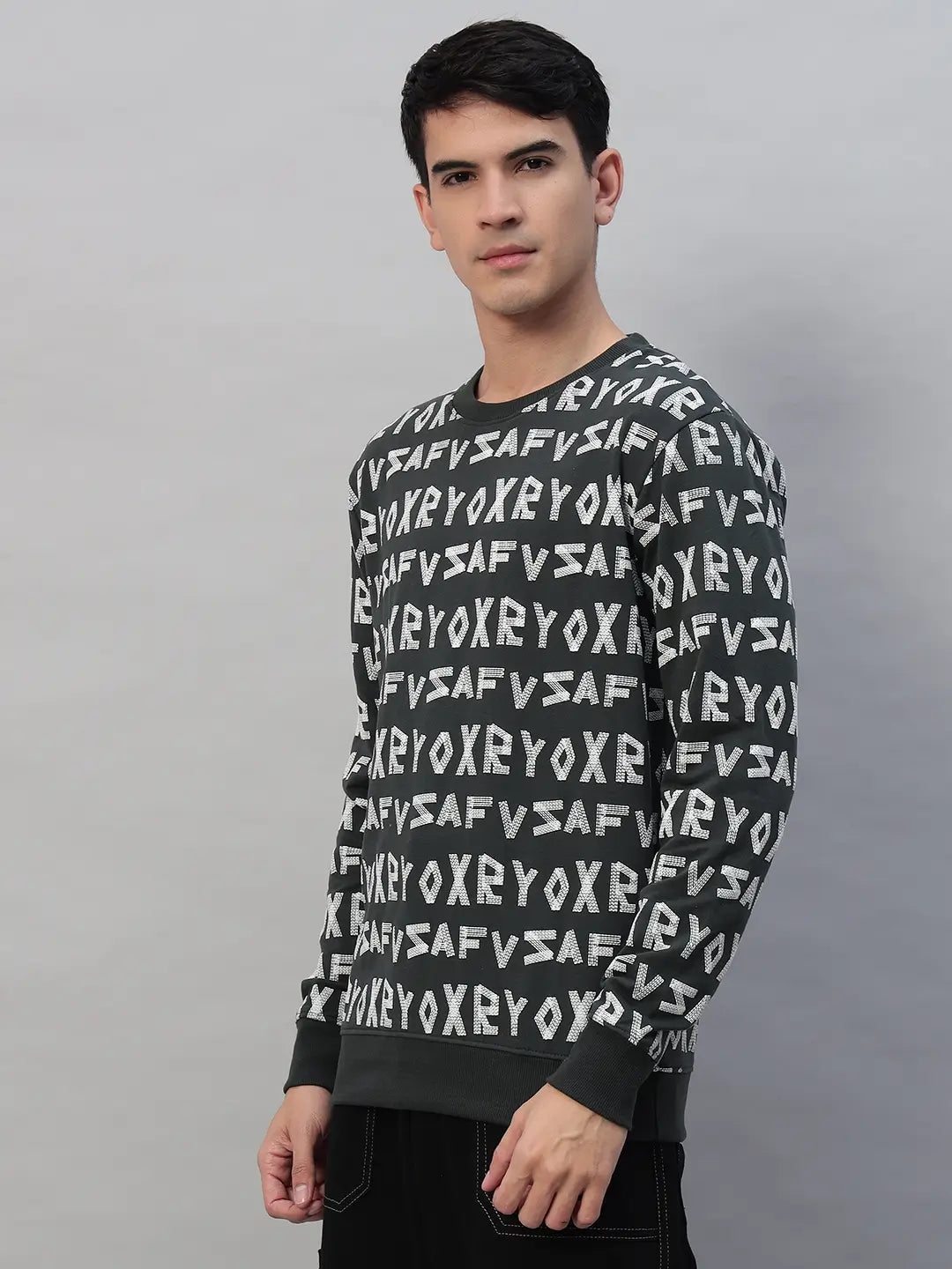 Printed Round Neck Sweatshirt [PW-J-4332]