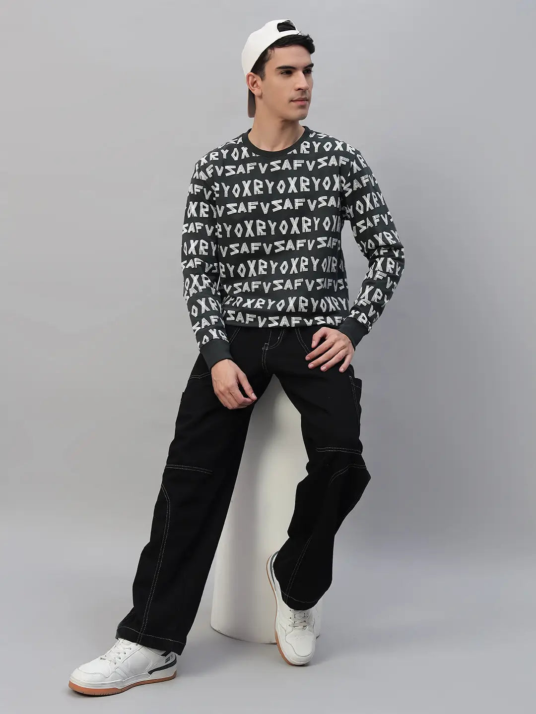 Printed Round Neck Sweatshirt [PW-J-4332]