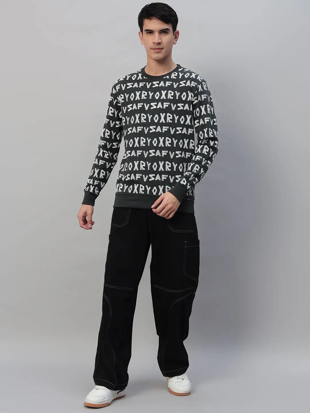 Printed Round Neck Sweatshirt [PW-J-4332]