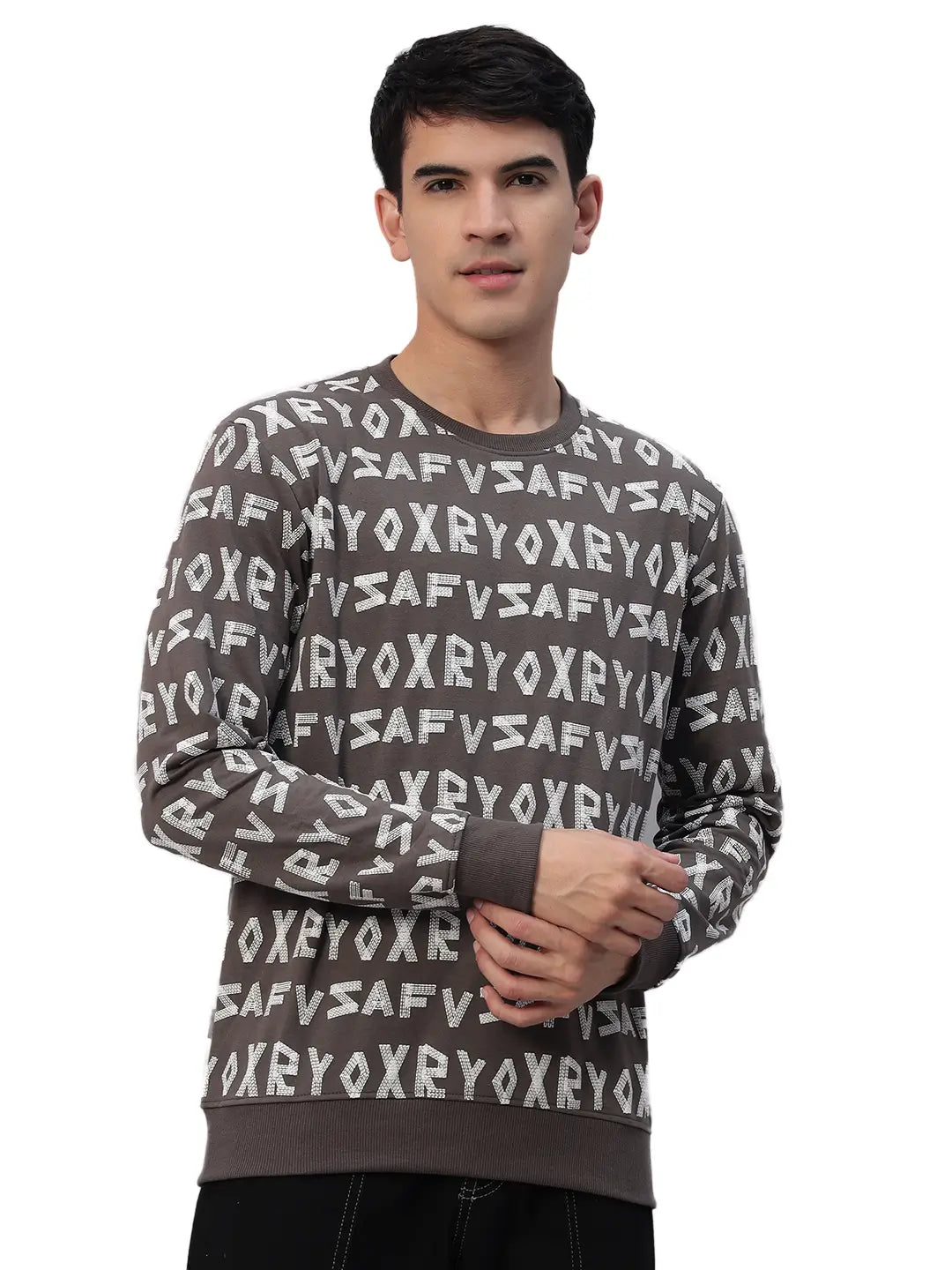 Printed Round Neck Sweatshirt [PW-J-4332]