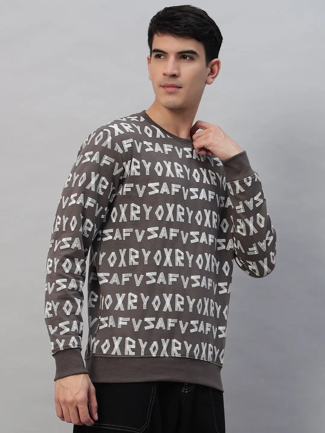 Printed Round Neck Sweatshirt [PW-J-4332]