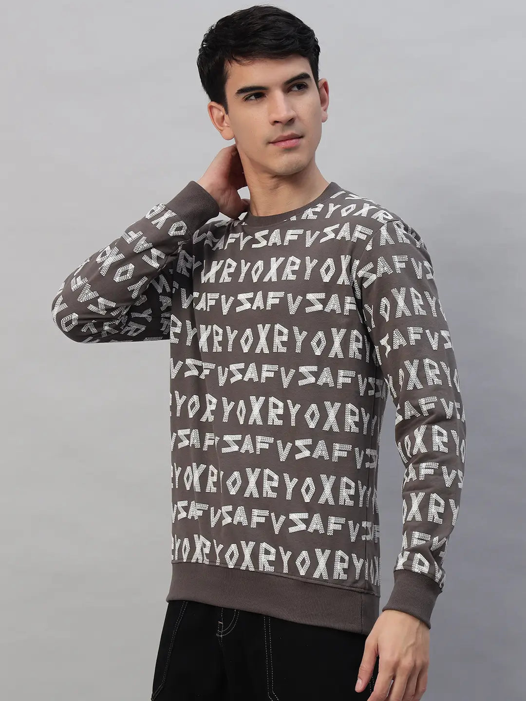 Printed Round Neck Sweatshirt [PW-J-4332]