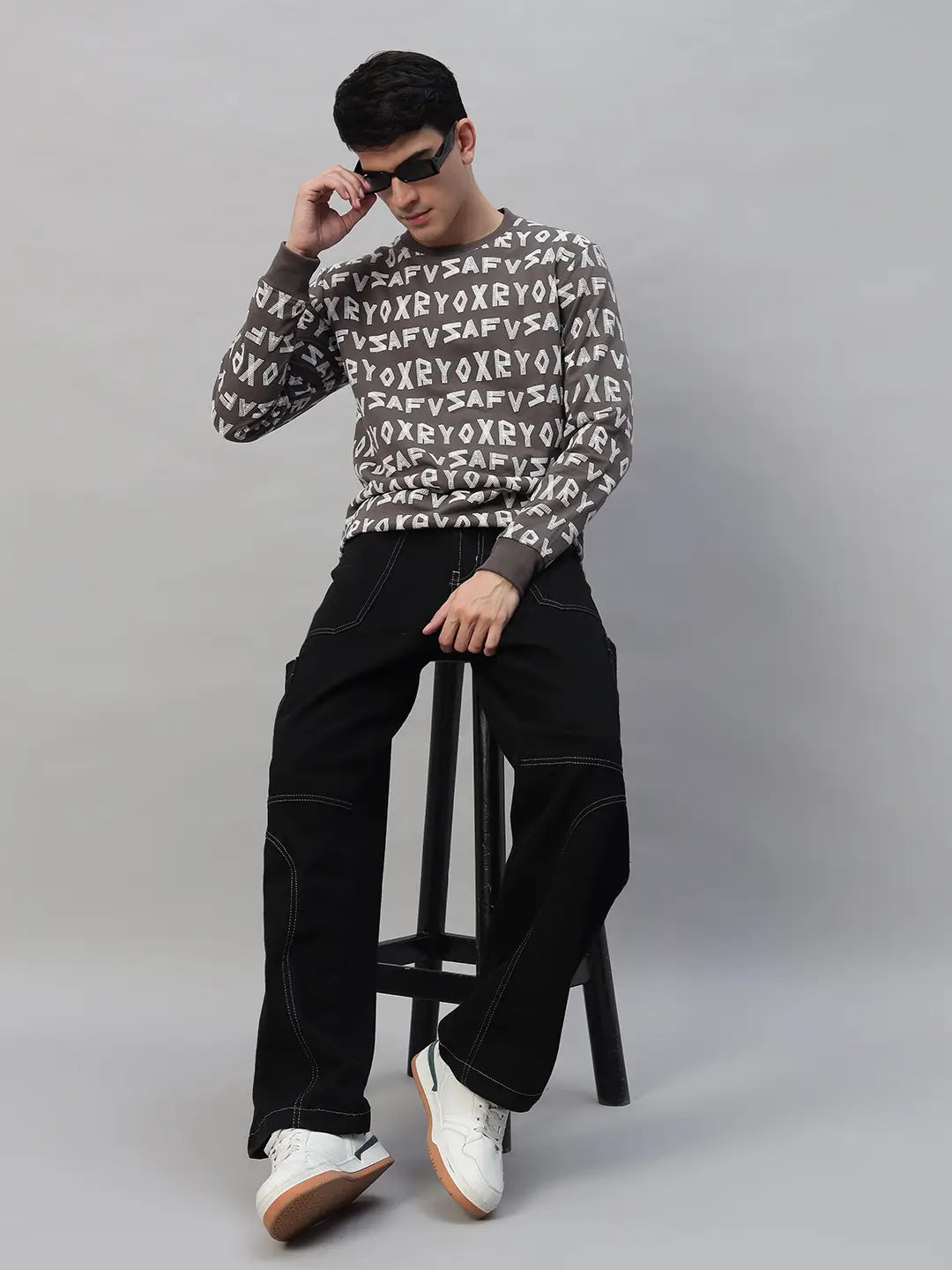Printed Round Neck Sweatshirt [PW-J-4332]