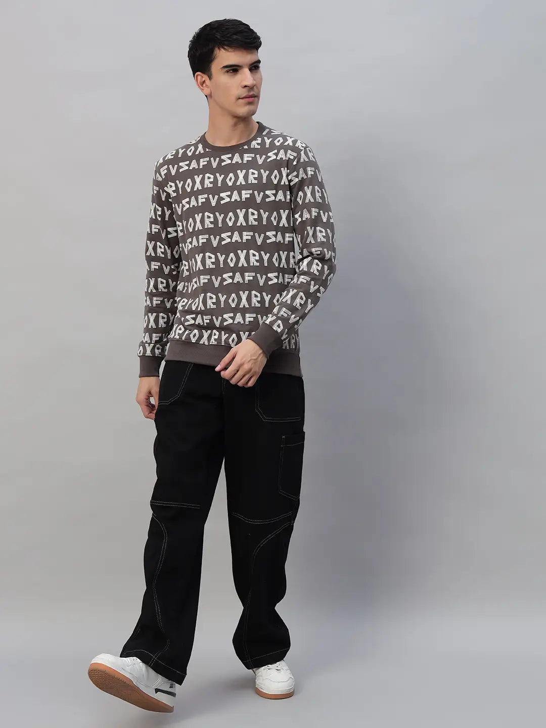 Printed Round Neck Sweatshirt [PW-J-4332]