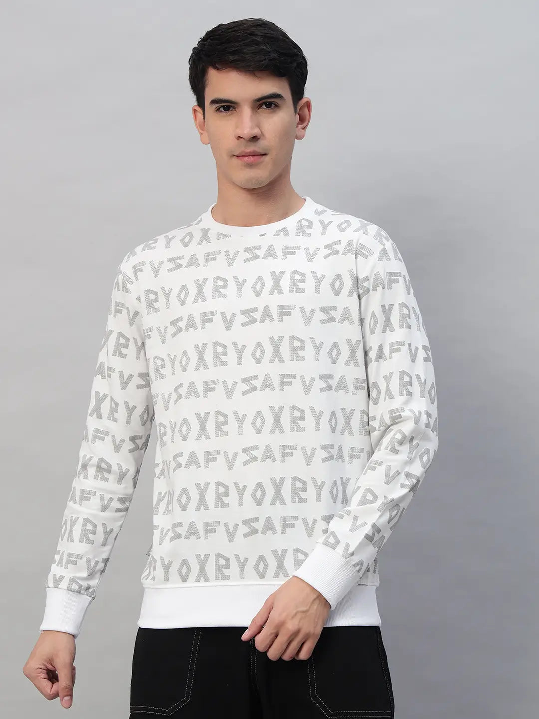 Printed Round Neck Sweatshirt [PW-J-4332]
