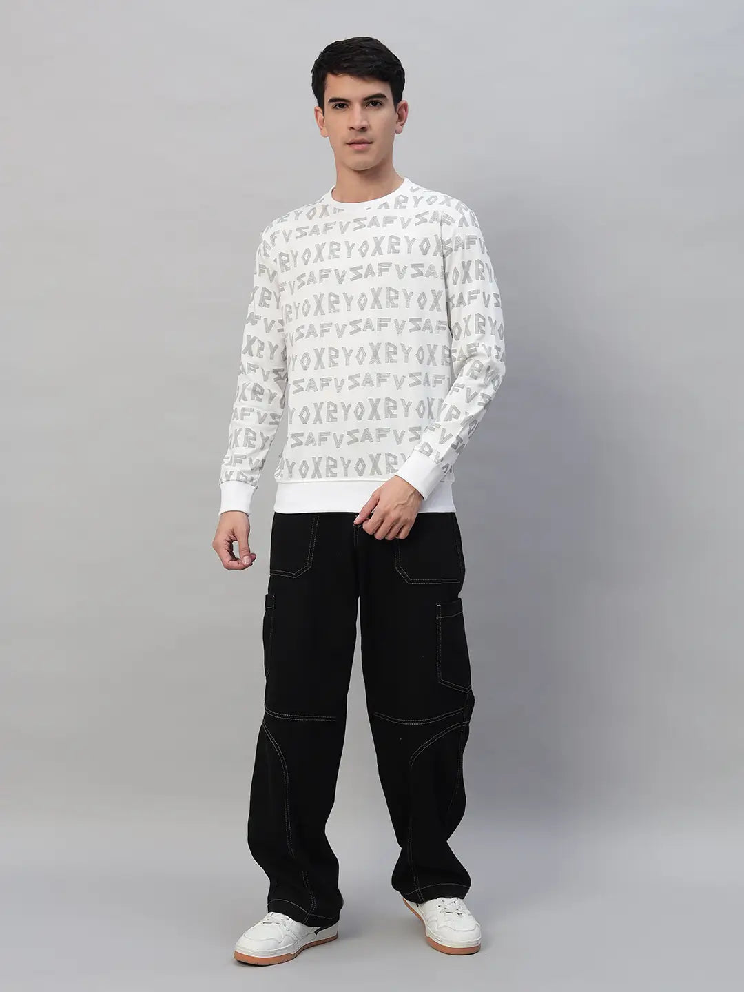 Printed Round Neck Sweatshirt [PW-J-4332]