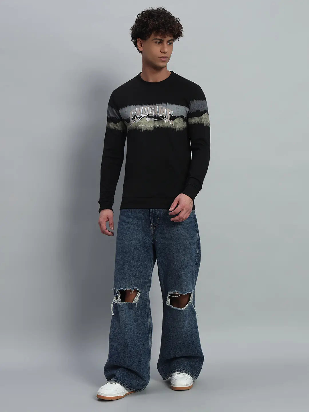 Printed Round Neck Sweatshirt [PW-JE-137]