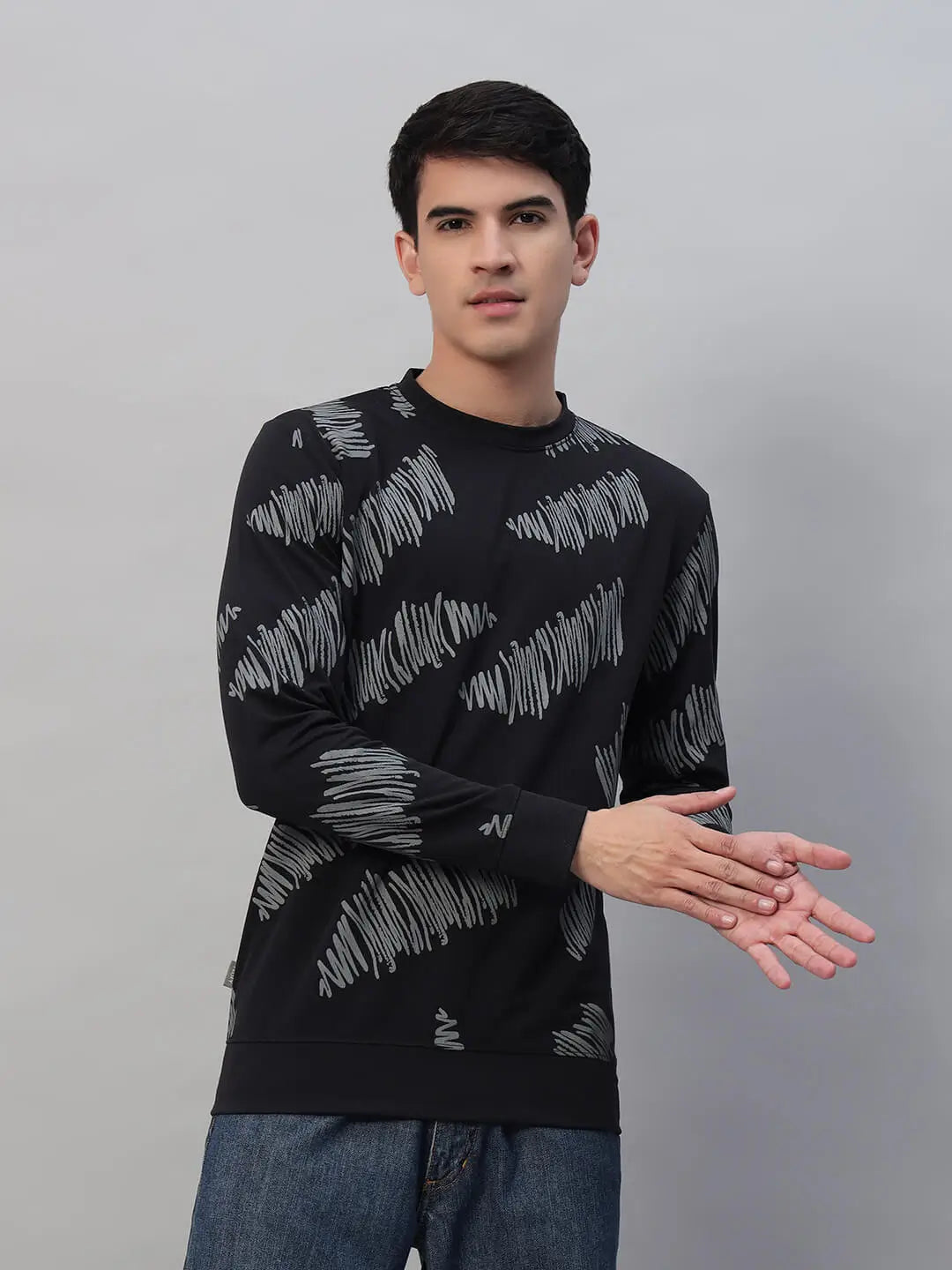 Printed Round Neck Sweatshirt [PW-Y-4336]