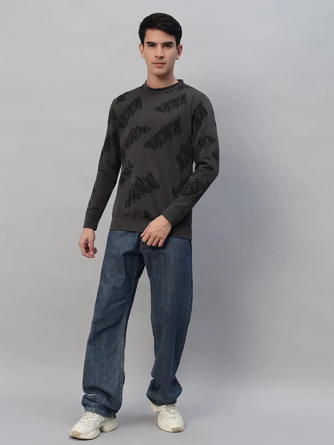 Printed Round Neck Sweatshirt [PW-Y-4336]