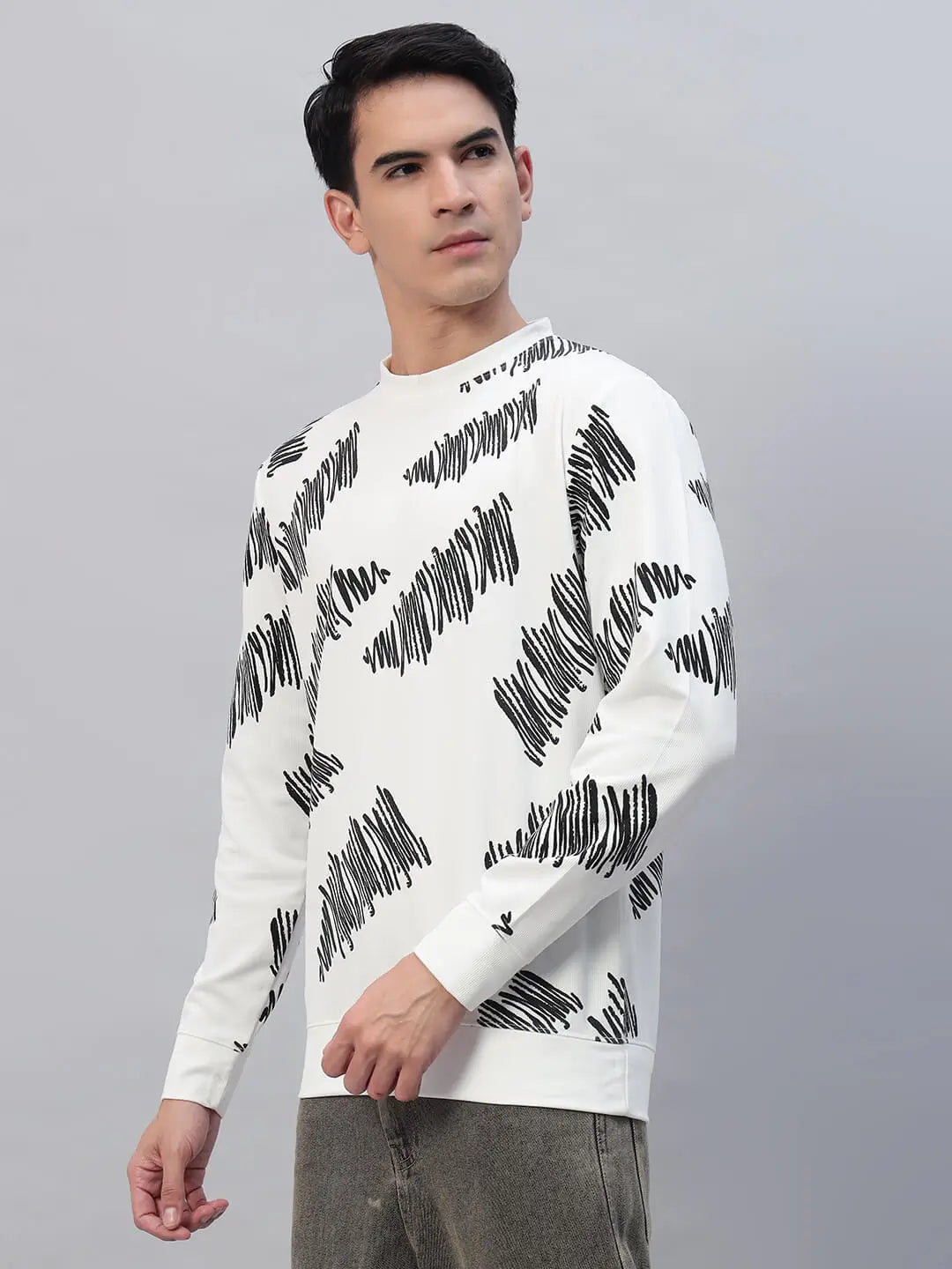 Printed Round Neck Sweatshirt [PW-Y-4336]
