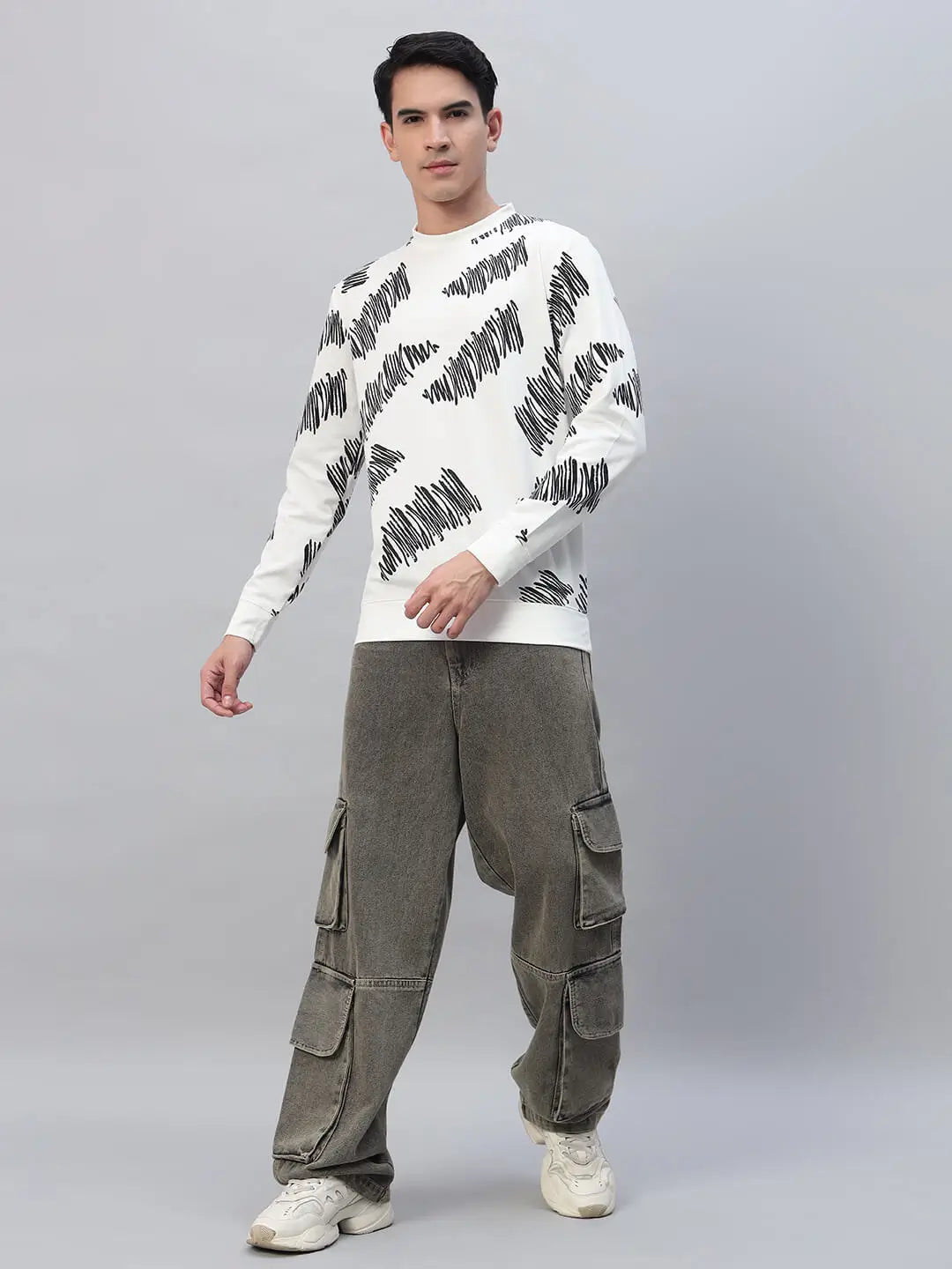 Printed Round Neck Sweatshirt [PW-Y-4336]