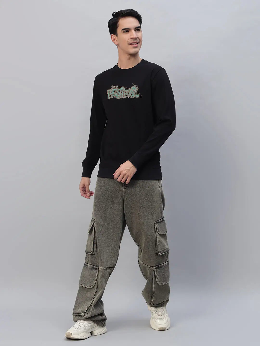 Printed Round Neck Sweatshirt [PW-Z-3297]