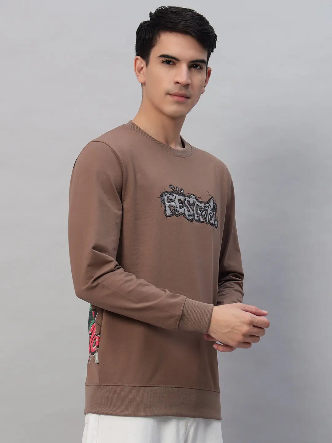 Printed Round Neck Sweatshirt [PW-Z-3297]