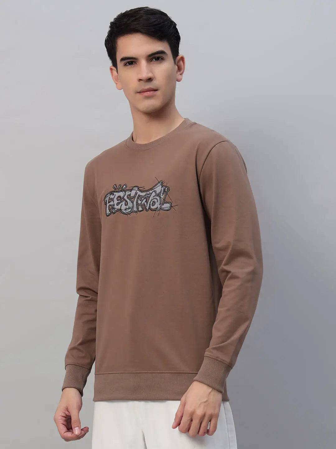 Printed Round Neck Sweatshirt [PW-Z-3297]