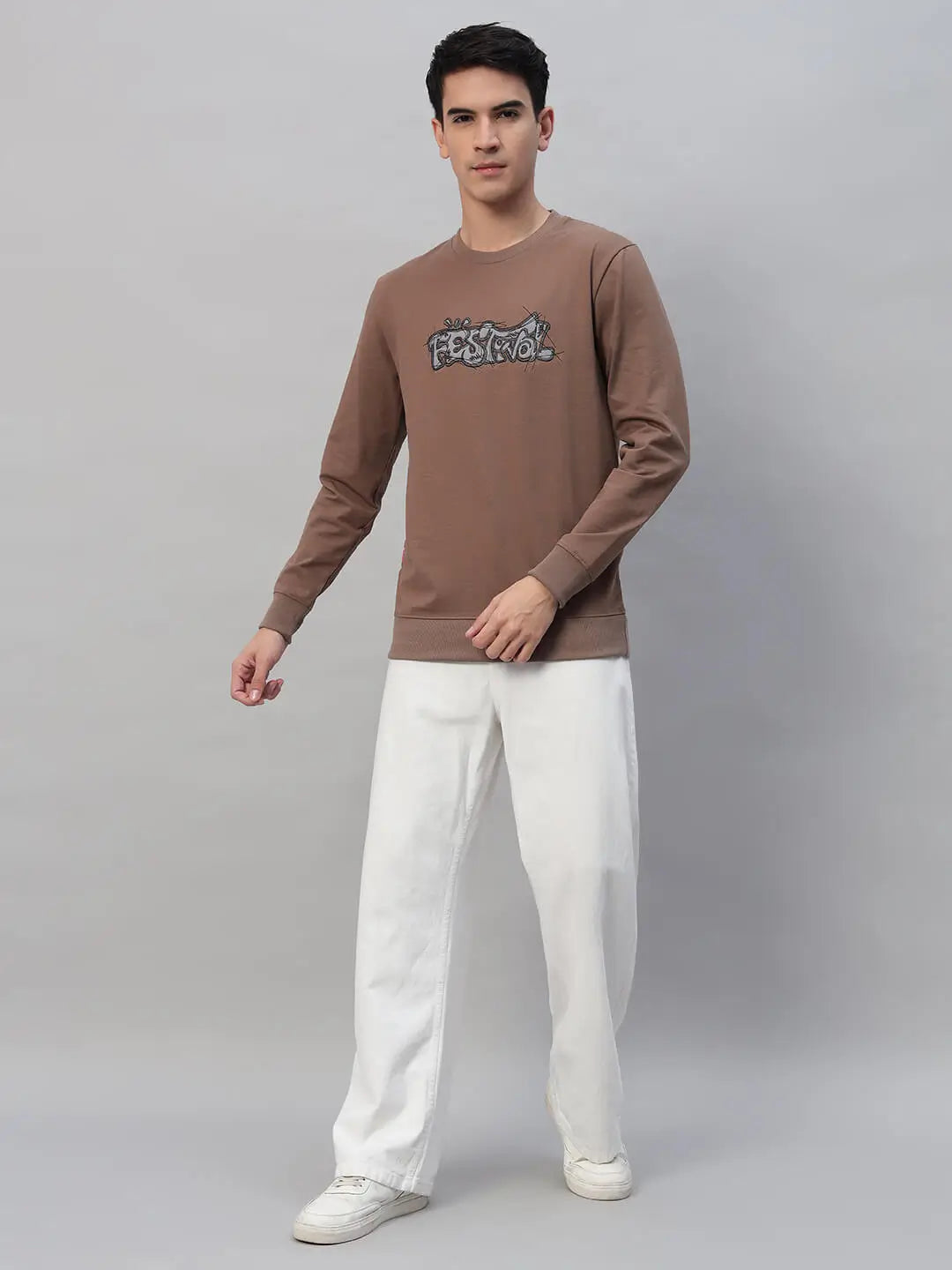 Printed Round Neck Sweatshirt [PW-Z-3297]