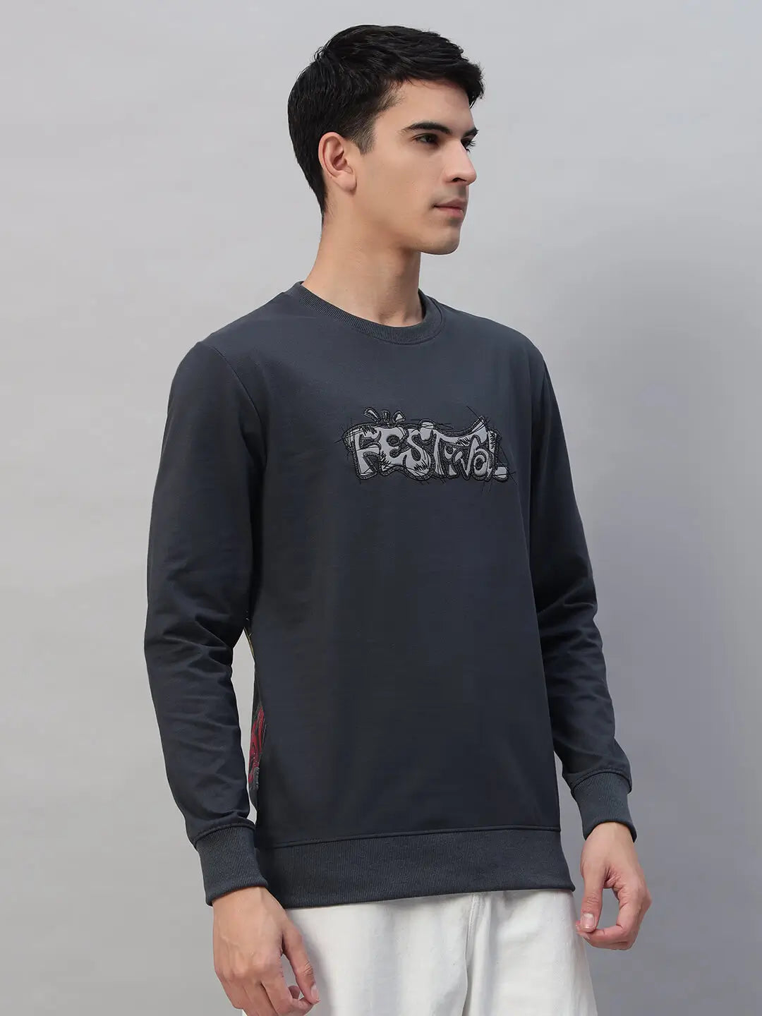 Printed Round Neck Sweatshirt [PW-Z-3297]