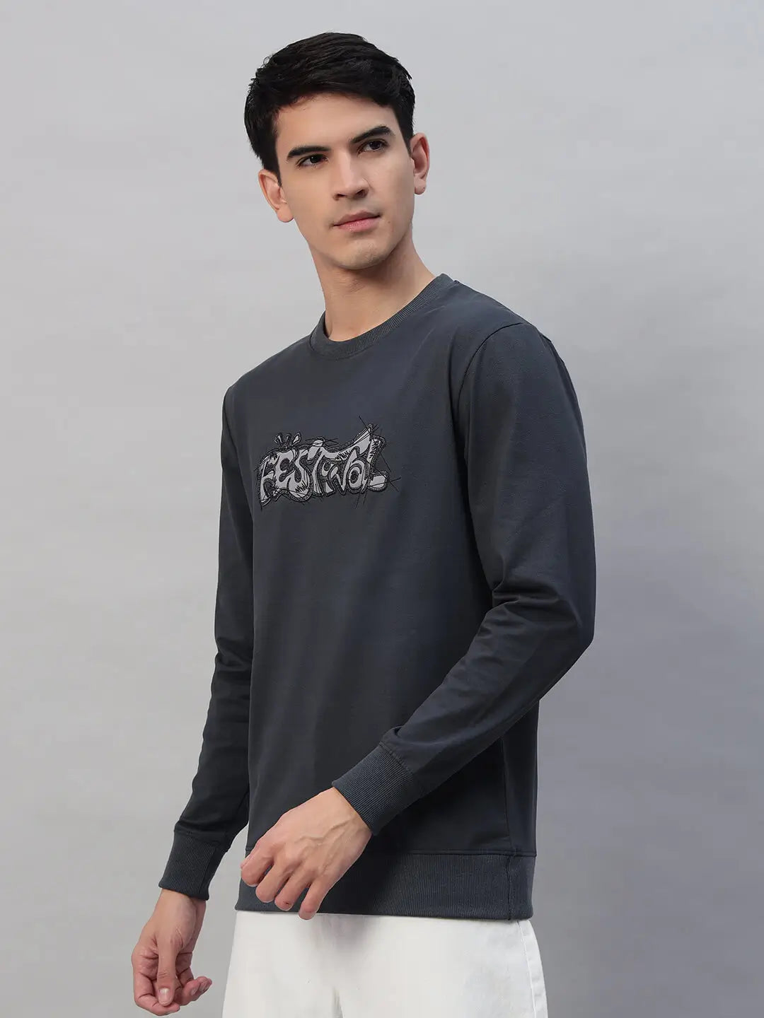Printed Round Neck Sweatshirt [PW-Z-3297]