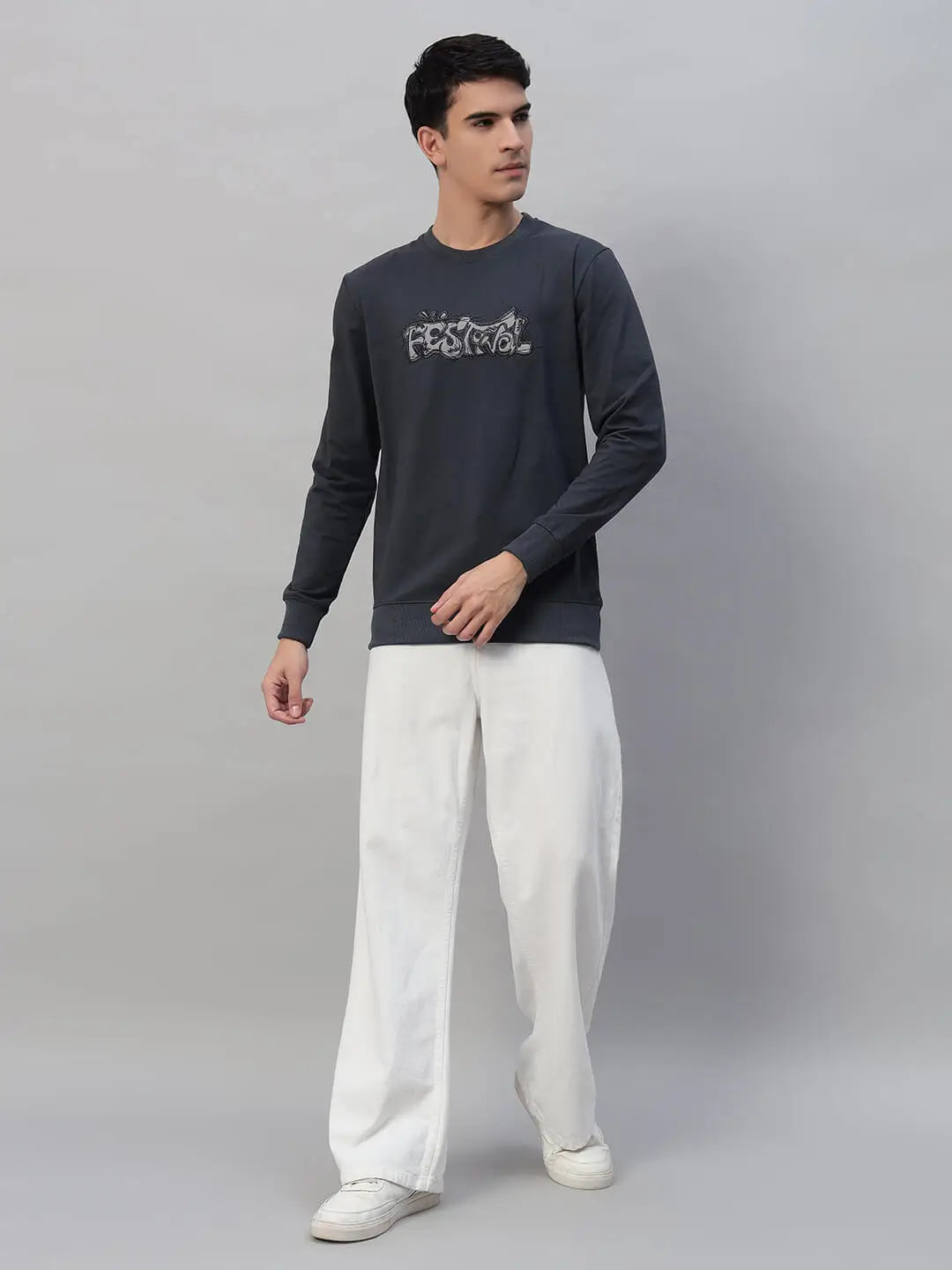 Printed Round Neck Sweatshirt [PW-Z-3297]