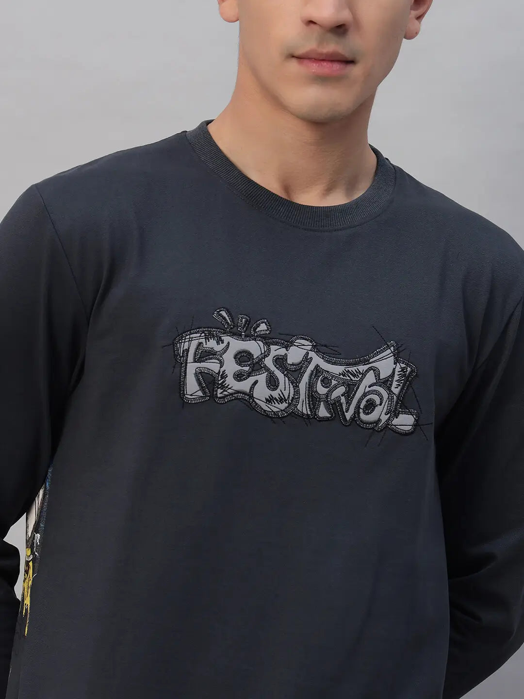 Printed Round Neck Sweatshirt [PW-Z-3297]