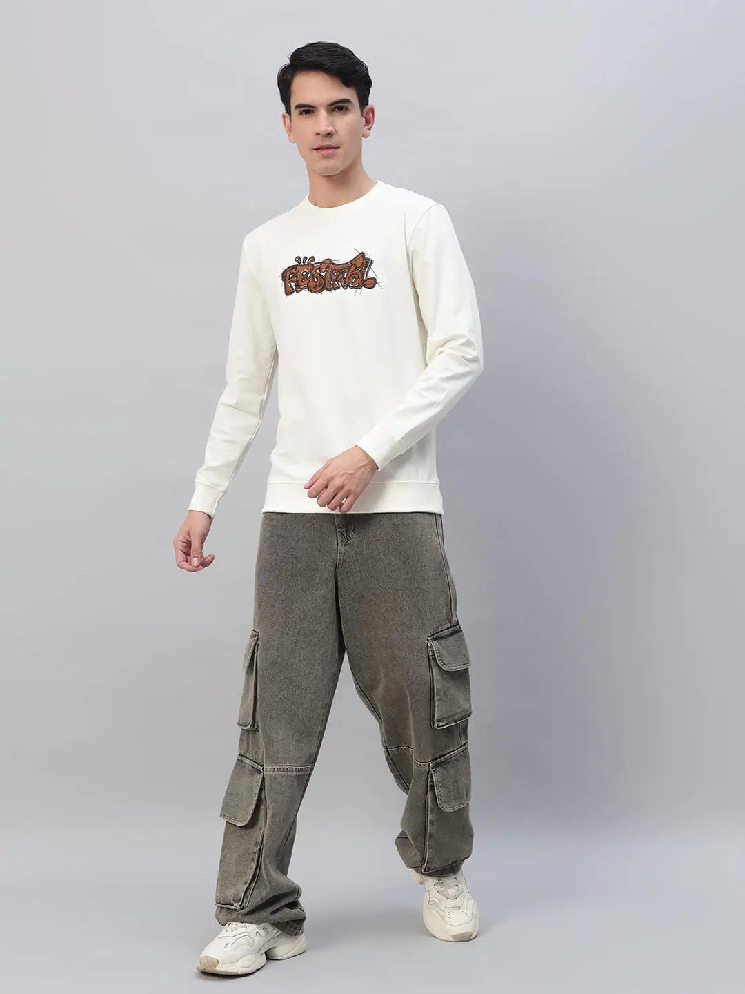 Printed Round Neck Sweatshirt [PW-Z-3297]