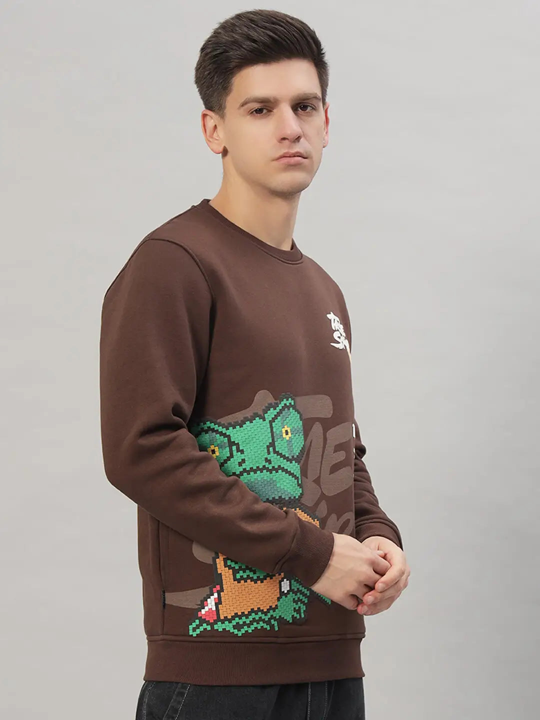 Printed Round Neck Sweatshirt [T-3843]