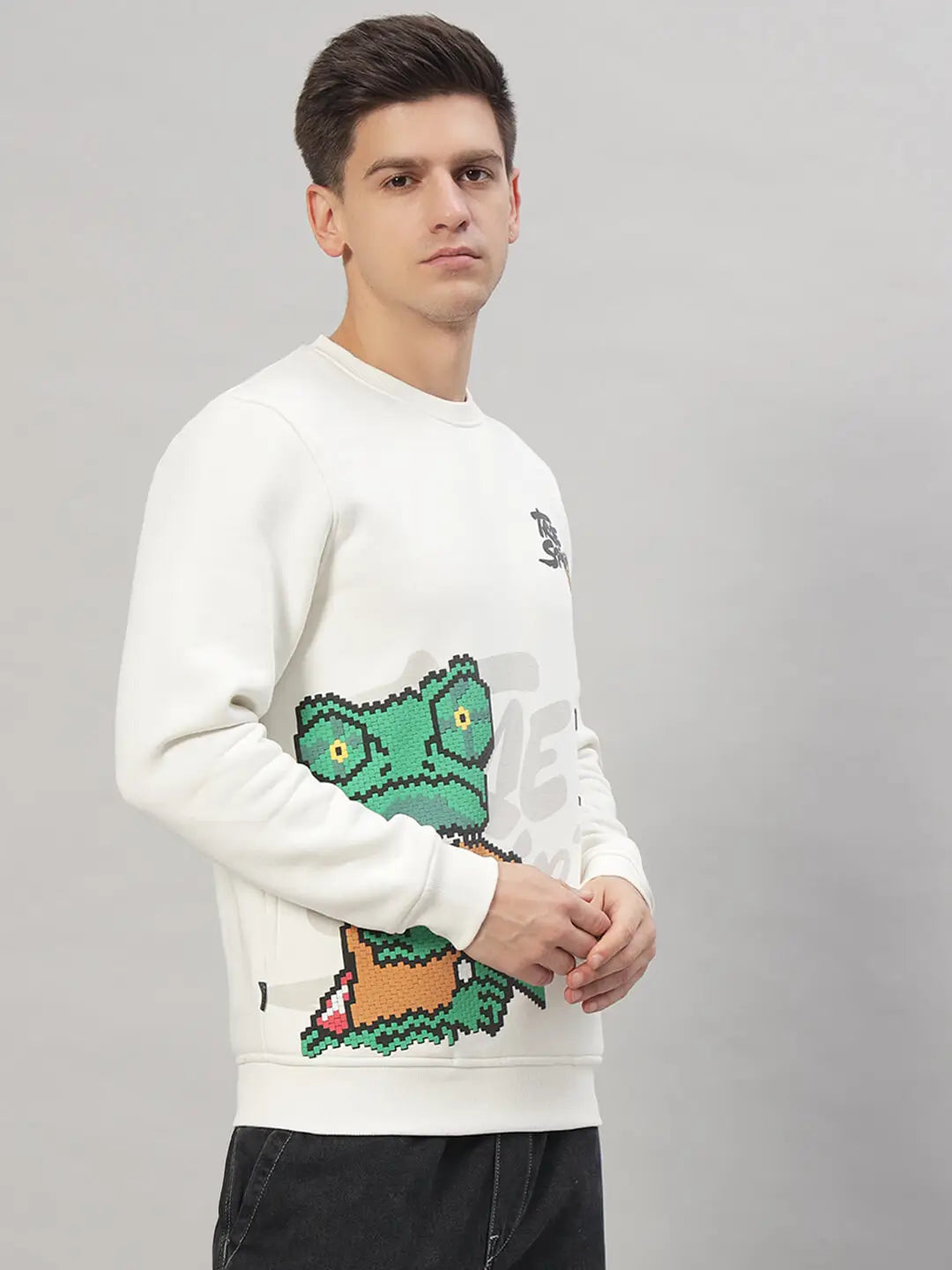 Printed Round Neck Sweatshirt [T-3843]