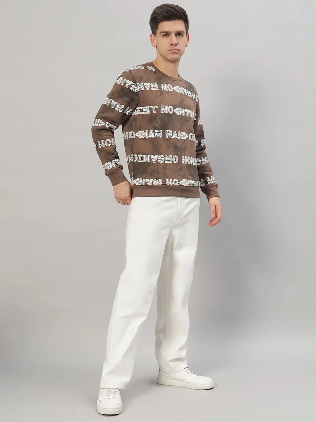 Printed Round Neck Sweatshirt [U-4220]