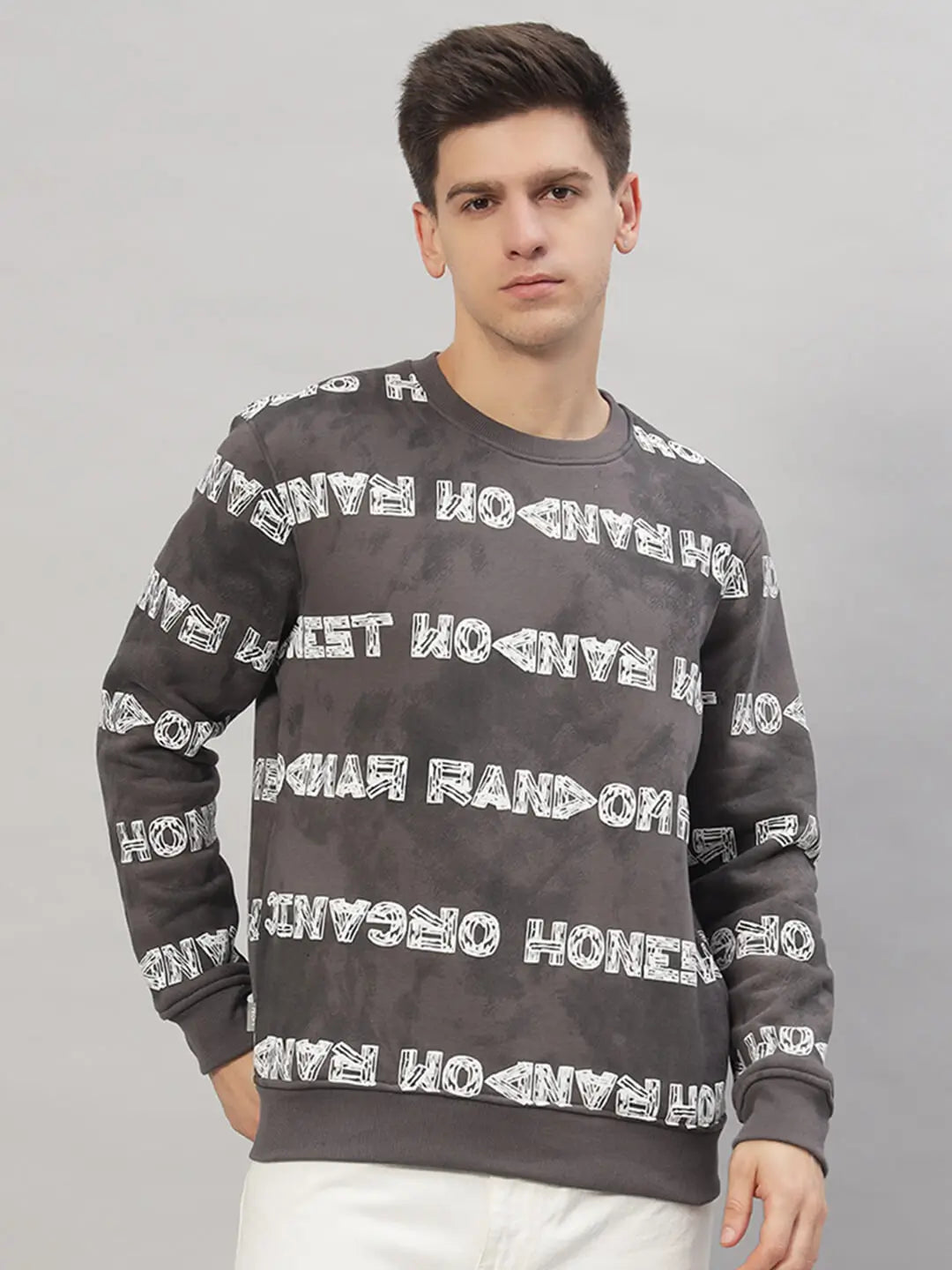 Printed Round Neck Sweatshirt [U-4220]