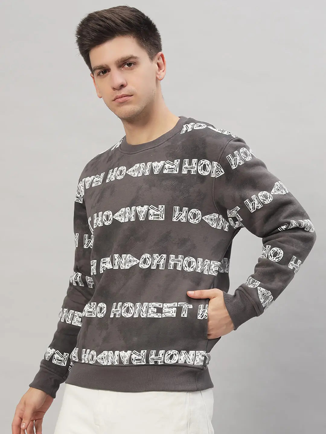 Printed Round Neck Sweatshirt [U-4220]