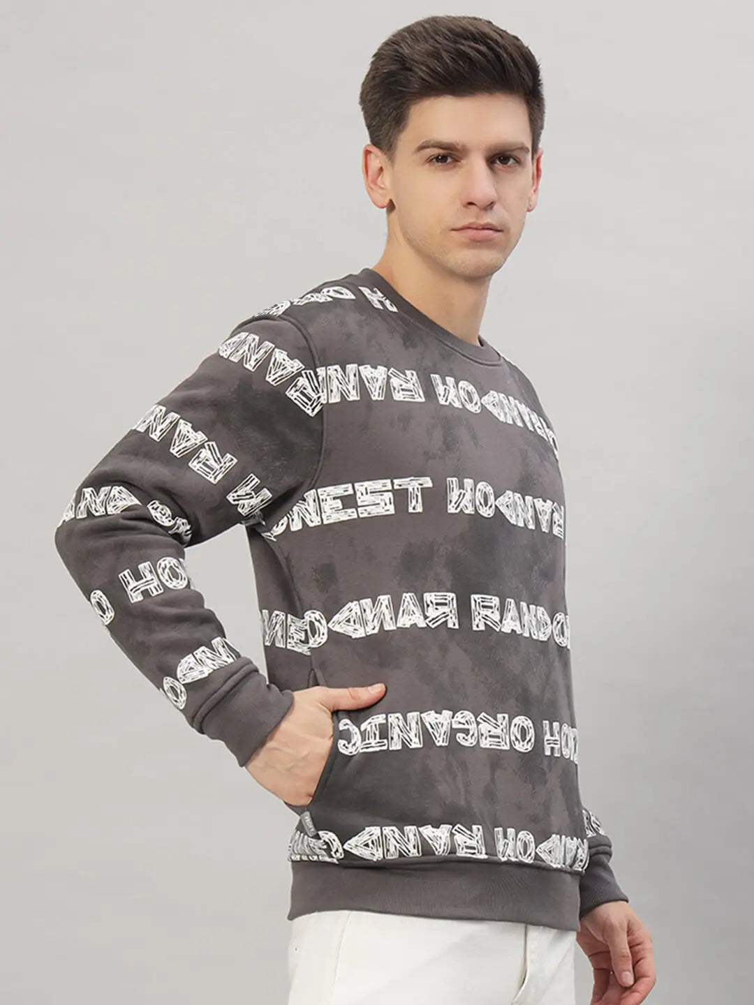Printed Round Neck Sweatshirt [U-4220]