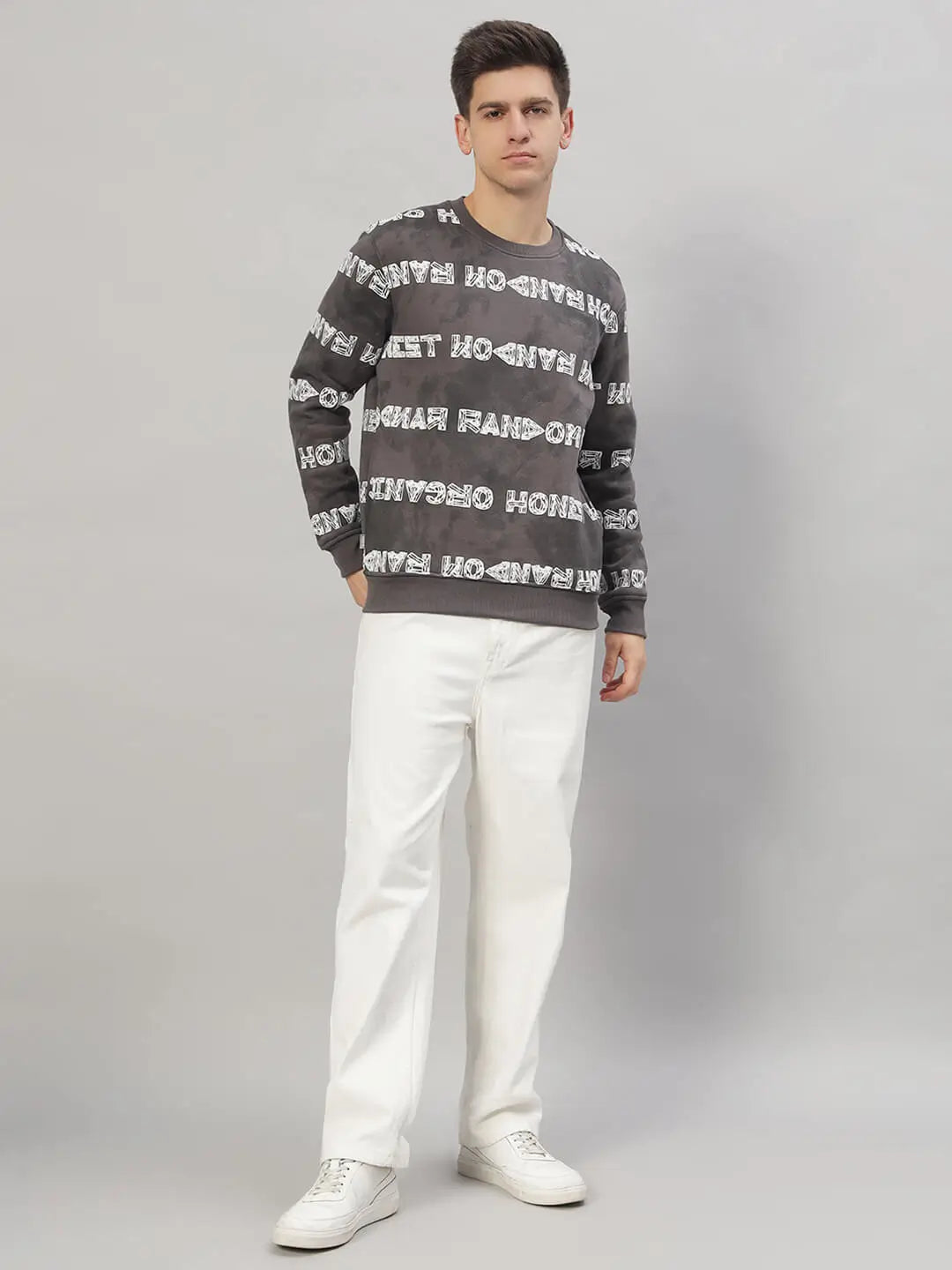 Printed Round Neck Sweatshirt [U-4220]
